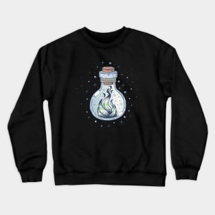 Agender Fire Occult Bottle LGBT Pride Flag Crewneck Sweatshirt